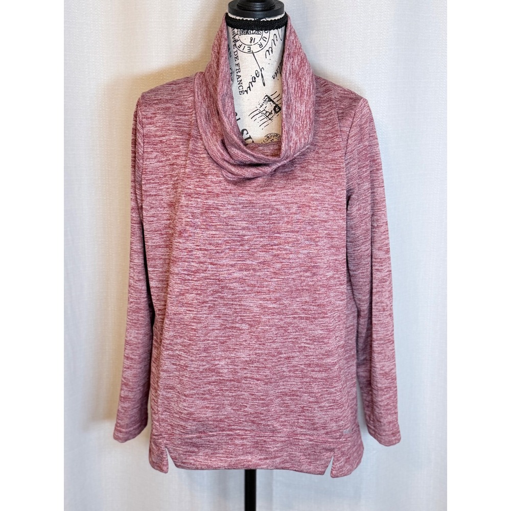 Eddie Bauer Cowl Neck Pullover Gorpcore Marled Red Fleece Size M